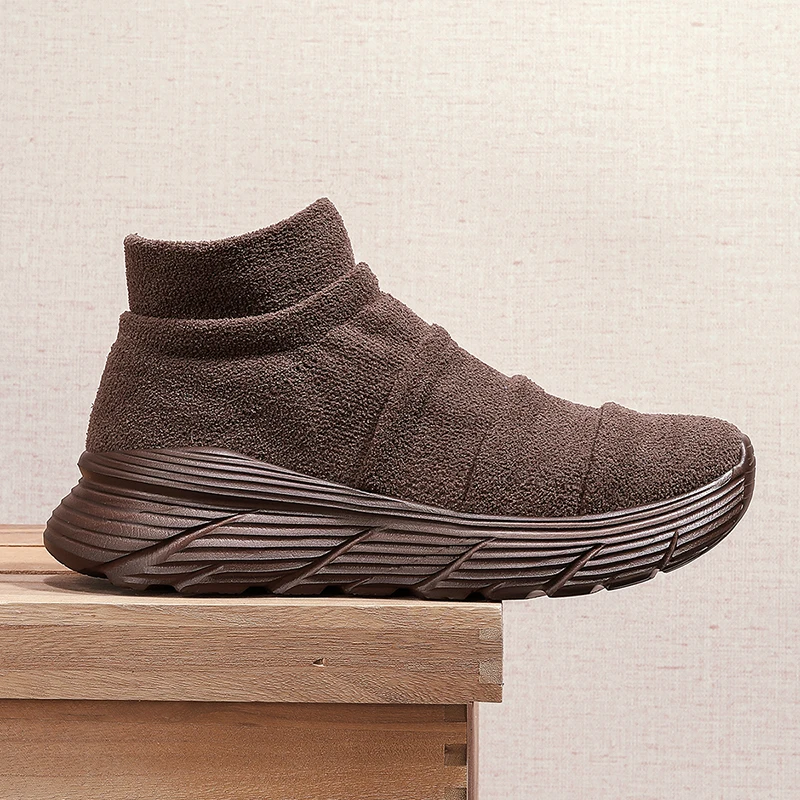 Soft Light Sneakers Men and Women Plus Size 35-46 Unisex Sports Shoes Thick Sole Non-slip Slip On Ankle Socks Shoes