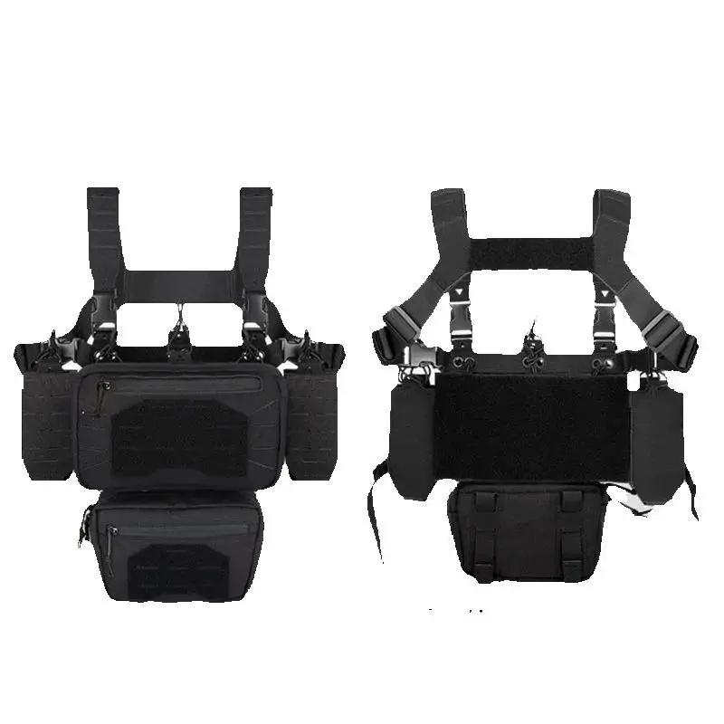 YAKEDA سترة صغيرة تكتيكية على الصدر مع حقيبة مجلة قابلة للتعديل وقابلة للفصل وقطع بالليزر سترة صدر معيارية