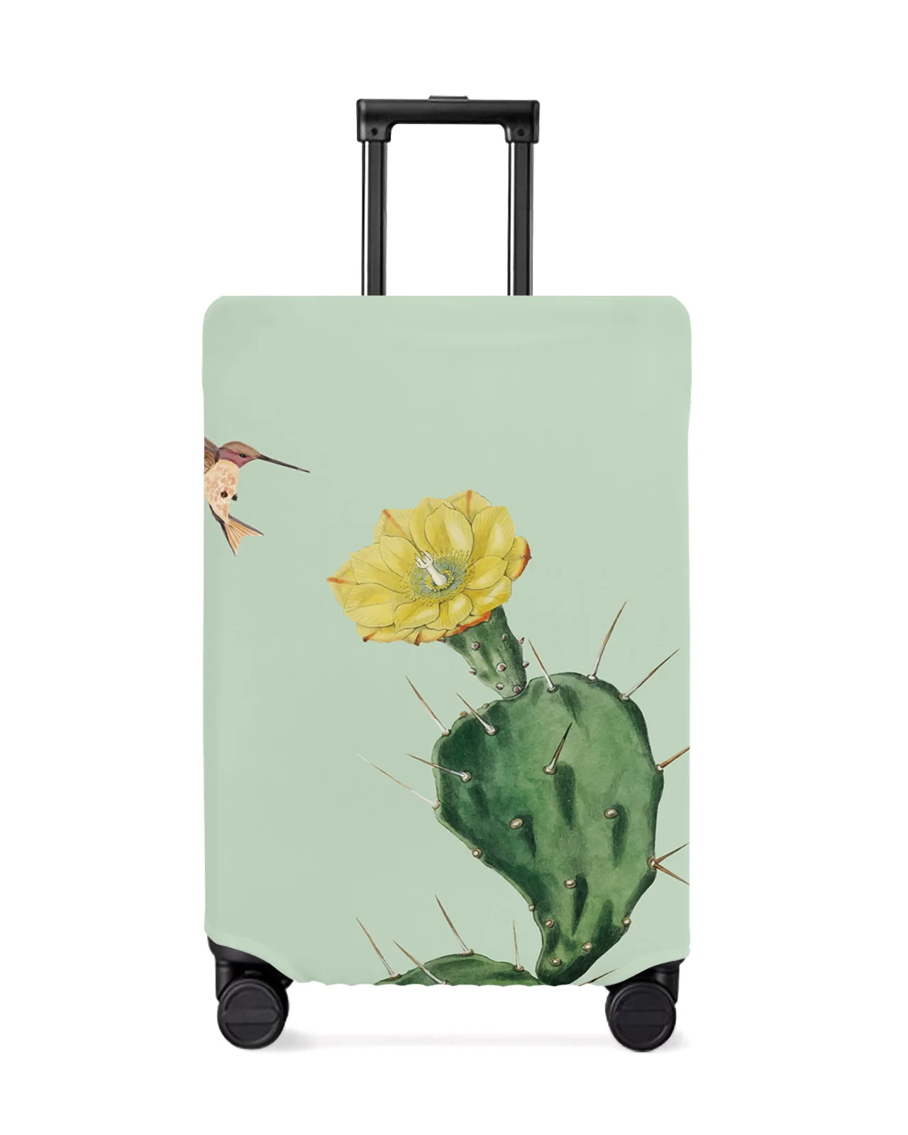 

Cactus Yellow Flower Hummingbird Travel Luggage Protective Cover Travel Accessories Suitcase Elastic Dust Case Protect Sleeve