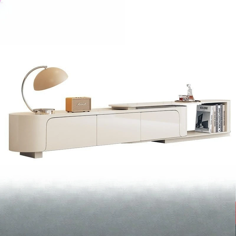 

cream wind coffee table living room household small apartment simple Internet celebrity size round coffee table TV cabinet