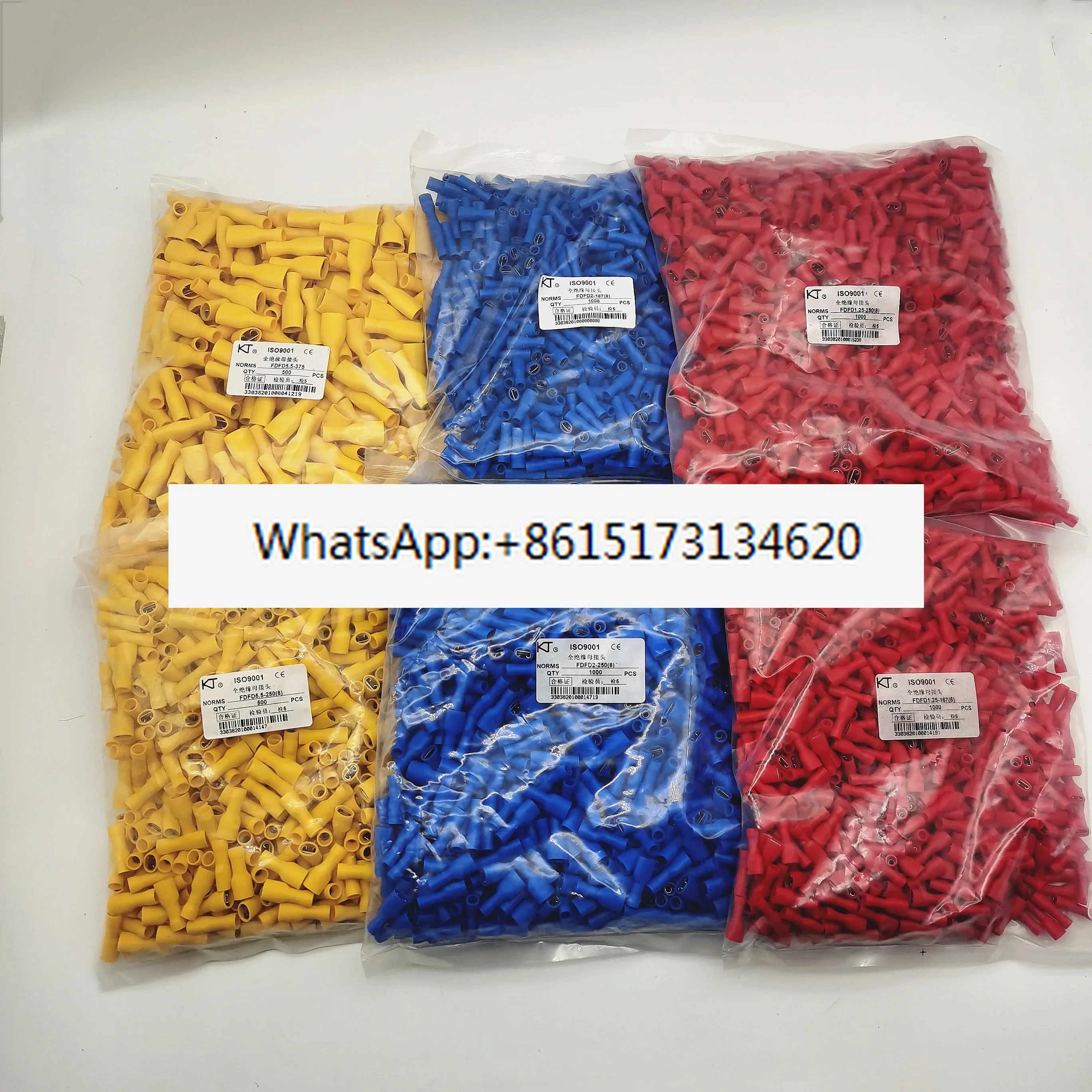 100PCS Fully insulated plug spring female head FDFD1.25-110/FDFD2-187/250 cold pressing terminal block