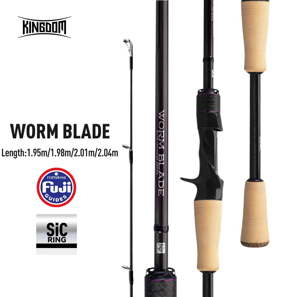 Kingdom Angelrute Wurm Klinge 1,95 m 1,98 m 2,01 m 2,04 m L/ML/M/MH Fuji Guide Ring Toray 33T + 40T