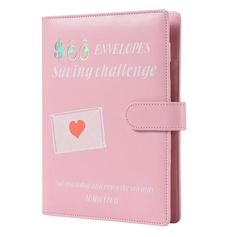 ABRI-100 Envelopes A5 Money Saving Budget Binder Challenge Book To Save 5,050 Valentine's Day With Cash Envelopes Pink 1 Set