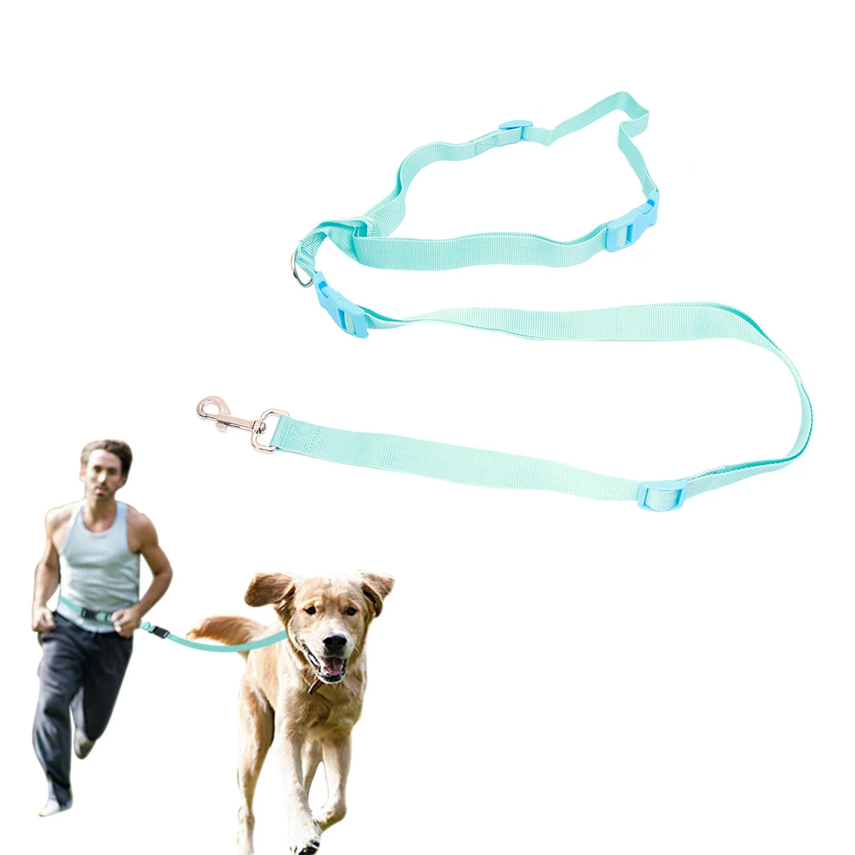 

Waist Pet Leash Durable Dog Lead for Pets Running Hiking Jogging Walking Blue Adjustable Strong Nylon Comfortable