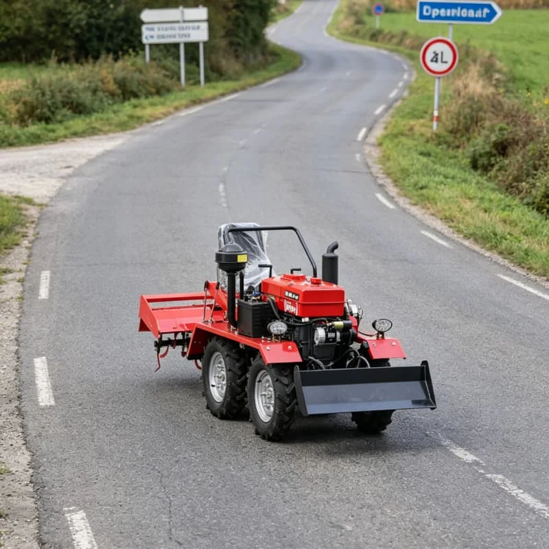 Customized Durable Wheeled Rotary Ploughing Four-wheel Tractor, 2026 High-efficiency Energy-saving 4WD Mini Tiller for Farms