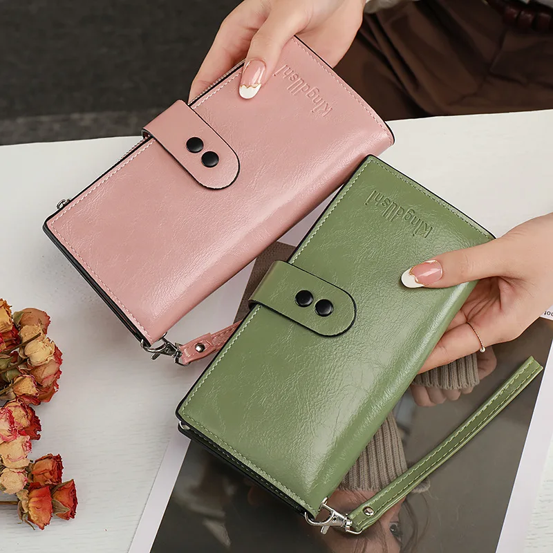 Fashion Long Leather Wallets for Women Girls Large Capacity Card Holder Female Classic Coin Bag Zipper Hasp Purse Clutch Pouch