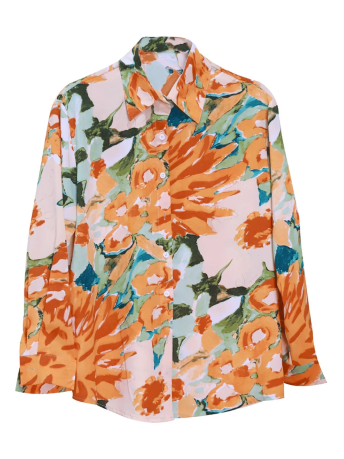 เสื้อสตรีทรงหลวมพิมพ์ลายเรโทร แขนยาว สำหรับงานประชุมประจำปีของ Cany กิจกรรมนักเรียน ฤดูใบไม้ร่วง ฤดูใบไม้ผลิ รุ่นใหม่