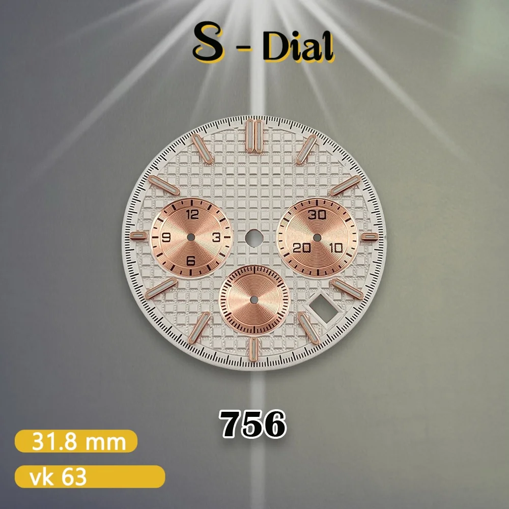 31.8mm S Logo VK63 Gradient Dial Movement Green Luminous Quality Delicate AP Watch Modification Accessories Repair tools