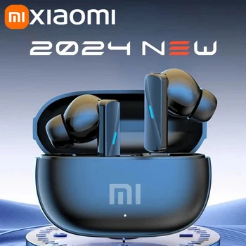 Xiaomi หูฟังบลูทูธไร้สายของแท้2024หูฟังกีฬา TWS หูฟังเอียร์บัดแบบ Dual HD หูฟังไมโครโฟนจอแสดงผล LED หูฟังสำหรับเล่นเกม