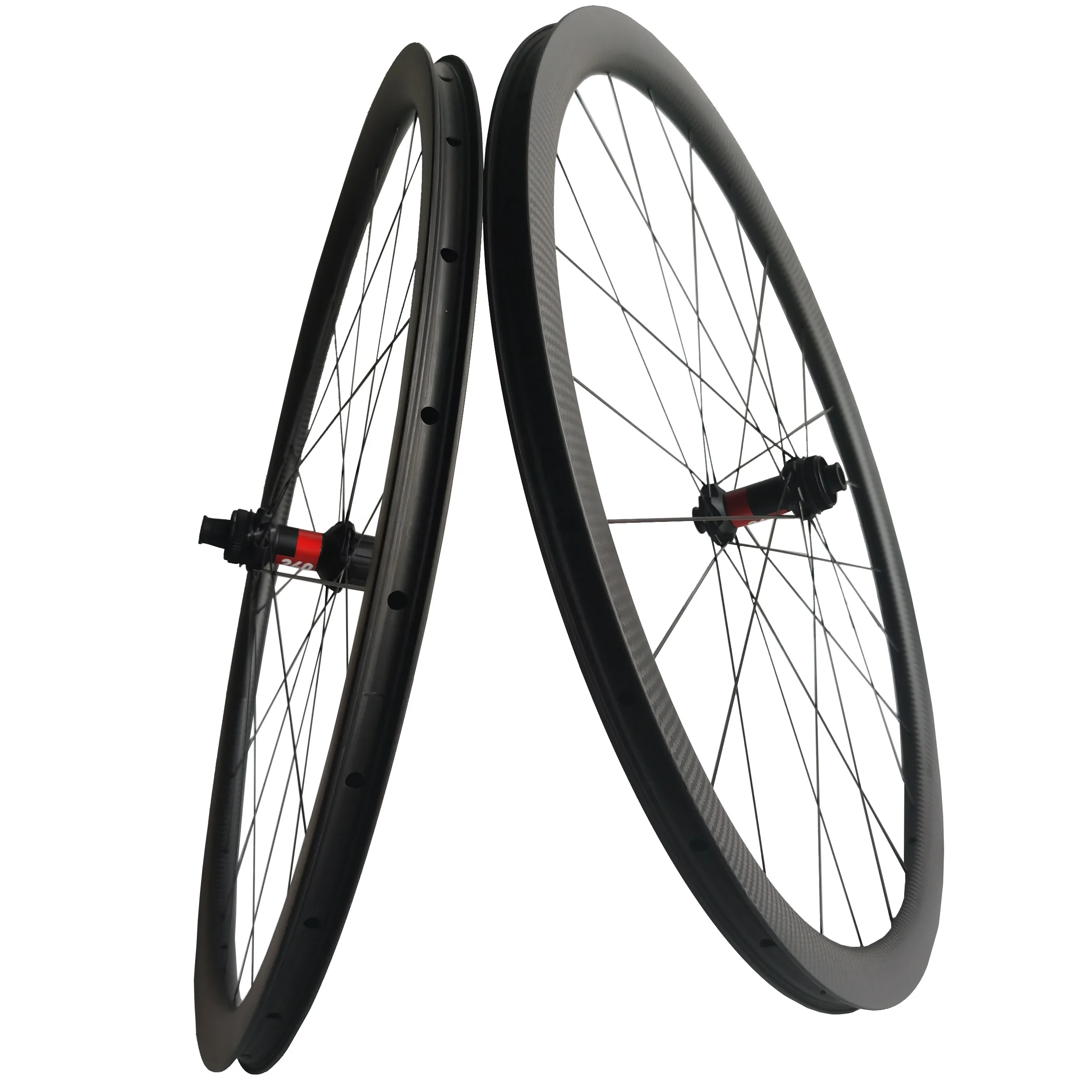 

Ultralight Carbon Road Wheelset DT240s Hub 35mm Deep 25mm Wide 3K Twill Carbon Rim with Spaim Cx-ray Spokes 700C Tubeless Ready