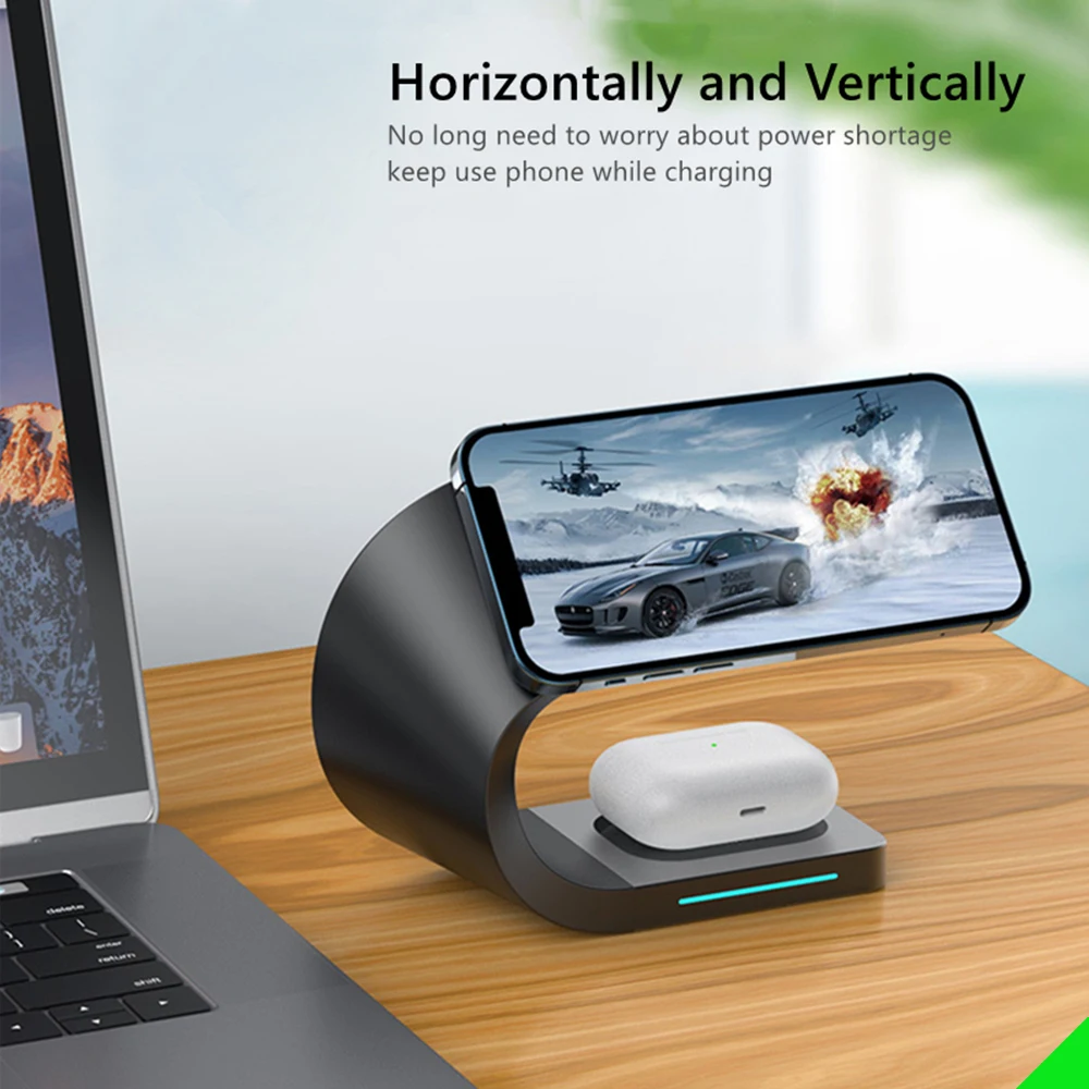 Caricabatterie Wireless 4 in 1 ricarica Wireless veloce magnetica per iPhone 12/13pro Max/12 Pro Max/12 Mini iWatch SE/6/5/4/3/2 Airpo