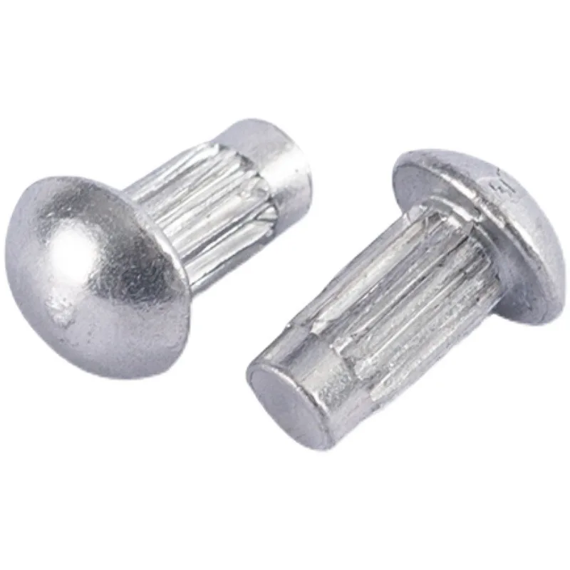 1000Pcs GB827 M3 Aluminum Knurled Shank Solid Rivets, Round Button Head Nameplate Rivets for Label Fixing Hardware