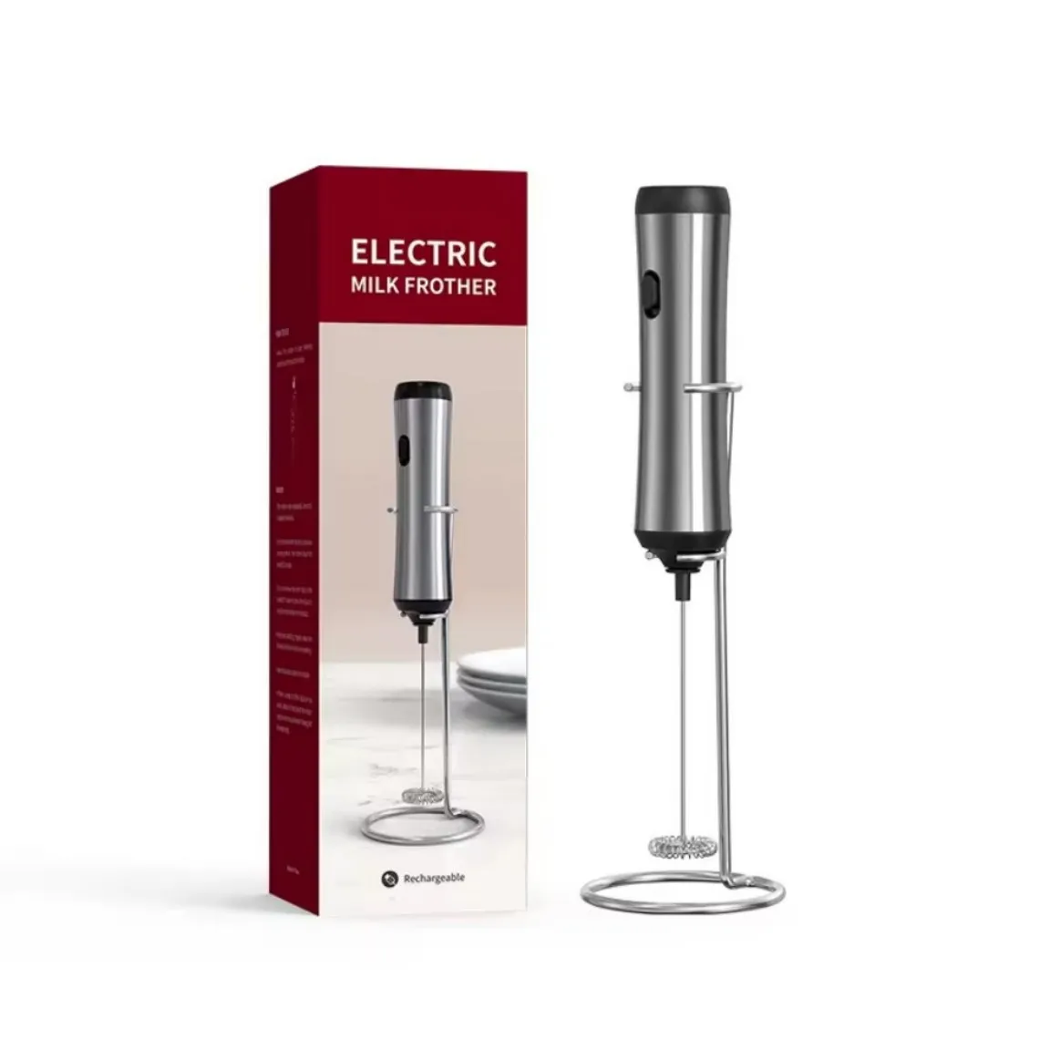 Espumador de Leche Eléctrico Inalámbrico, Batidor de Café Portátil, Batidor de Huevos, Mezclador de Cocina, Agitador para Cappuccino