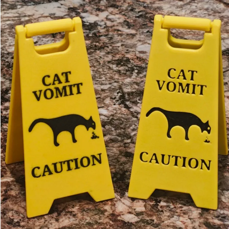 Cat Dog Vomit Warning Sign No Smoking Billboard Warning signs and signs Interesting Gift room Office desktop decoration