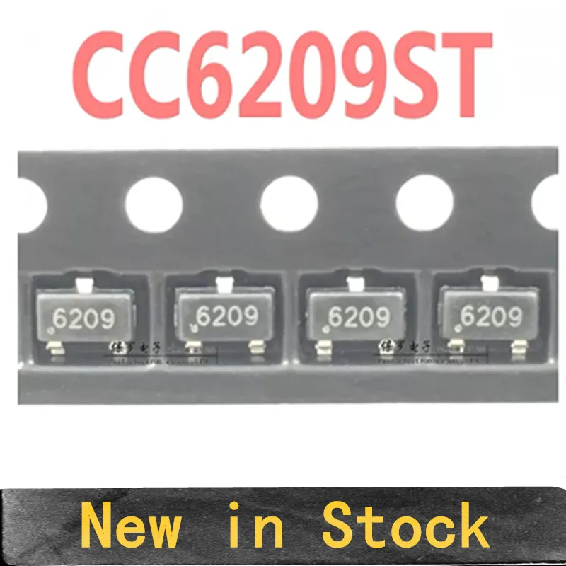 10PCS CC6209ST (Silkscreen: 6209) All-Polarity Low-Power Hall Effect Sensor, SOT23 Surface Mount