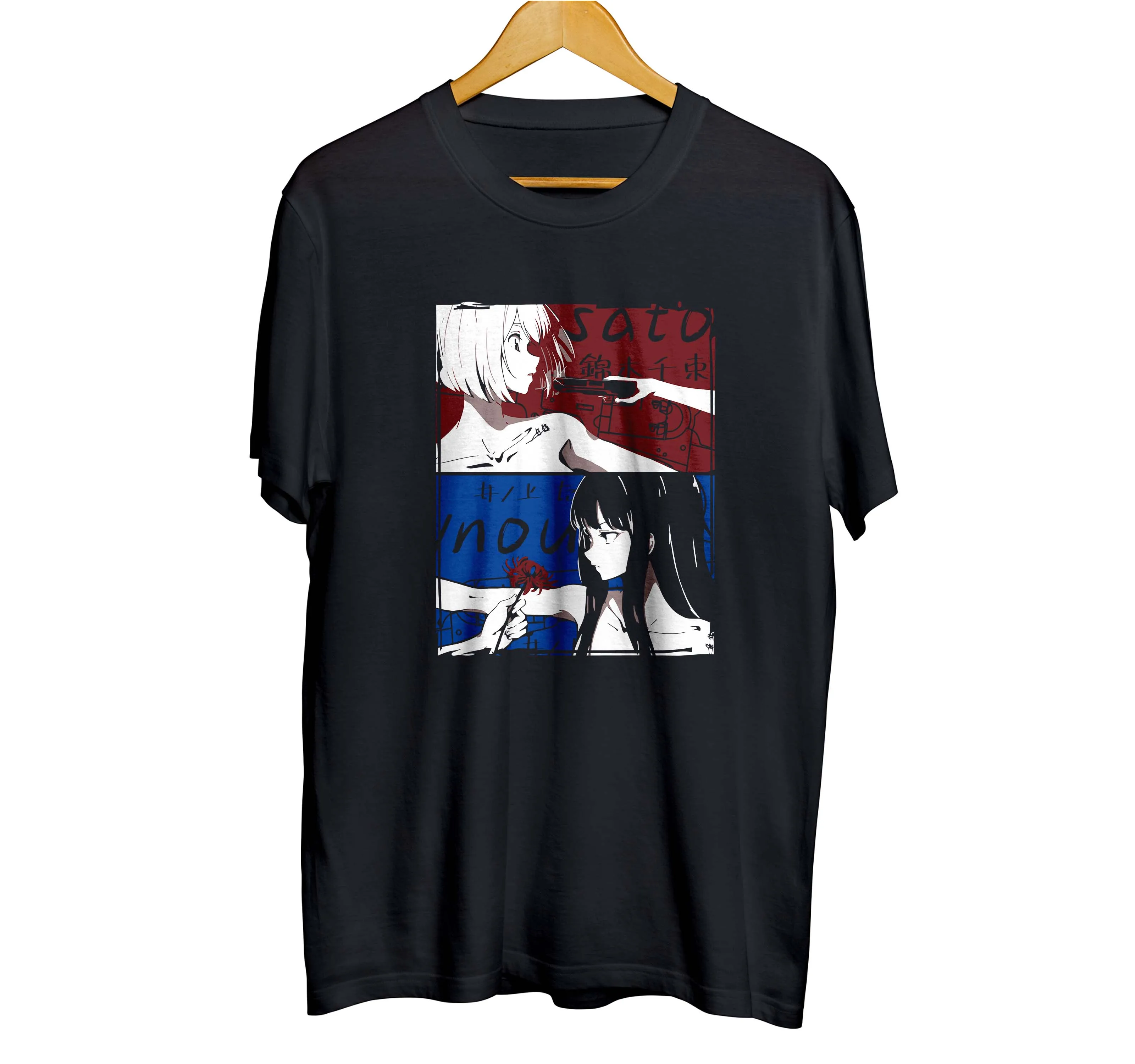 T-shirt distroanime CHISATO X TAKINA - LYCORIS RECOIL 100% cotton combed 30s