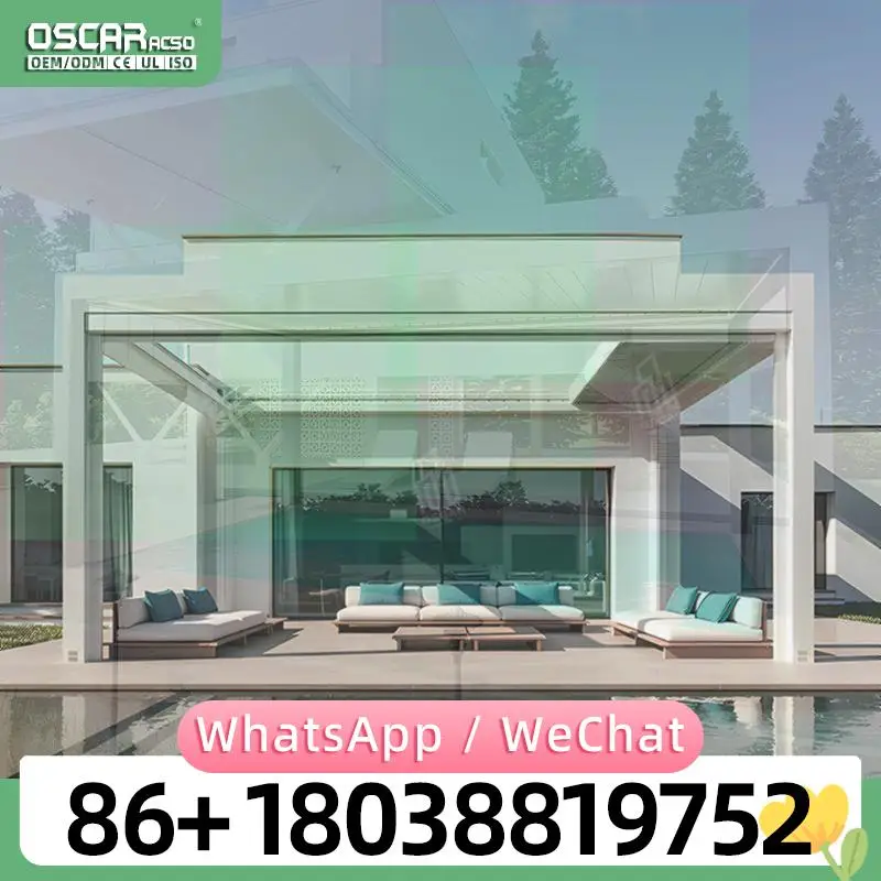 Weatherproof Louvre Roof System Electric Metal Pergola for Garden Patio and Balcony Standard 40ft Size Aluminum in European Mark