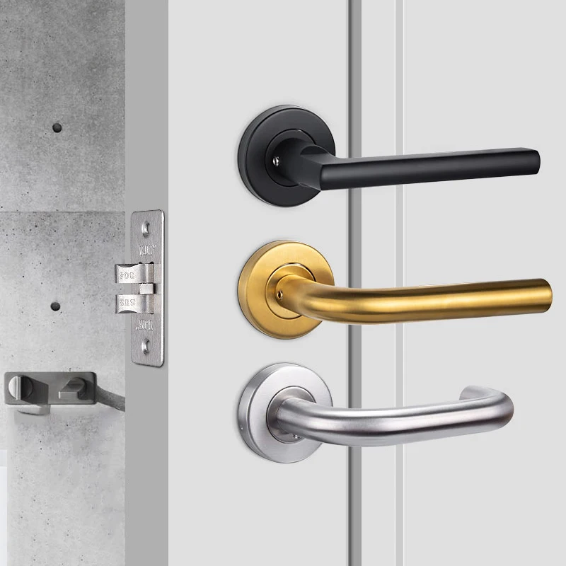 

HOT 304 Stainless Steel Door Handles Passage Lock Entrance Escape Door Handle Lock Fireproof Door Locks Door Lever Lock