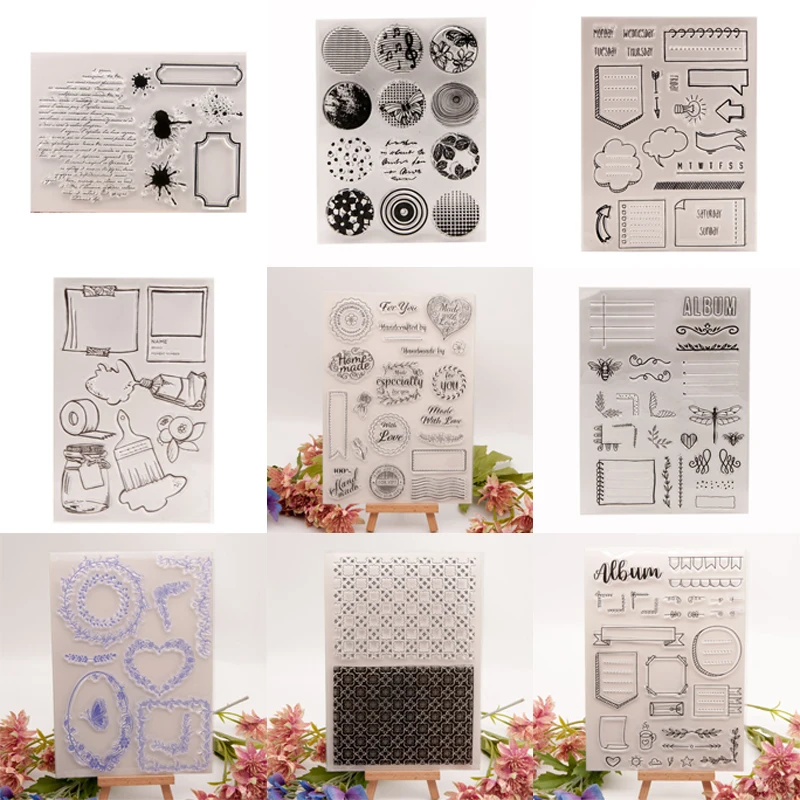 

Clear Label Stamps, Label Tag Transparent Rubber Stmap for Card Making, Album Photo Decor, Scrapbooking Craft Supplies