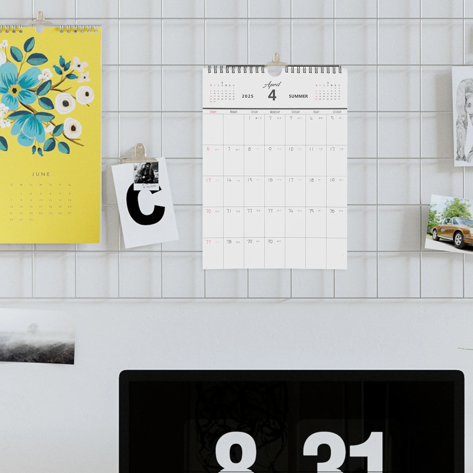 Wall Mounted Calendar 2025 Planner Office Sky Stickers Birthday Classroom Bulletin Board Paper Appointment Calendars Large