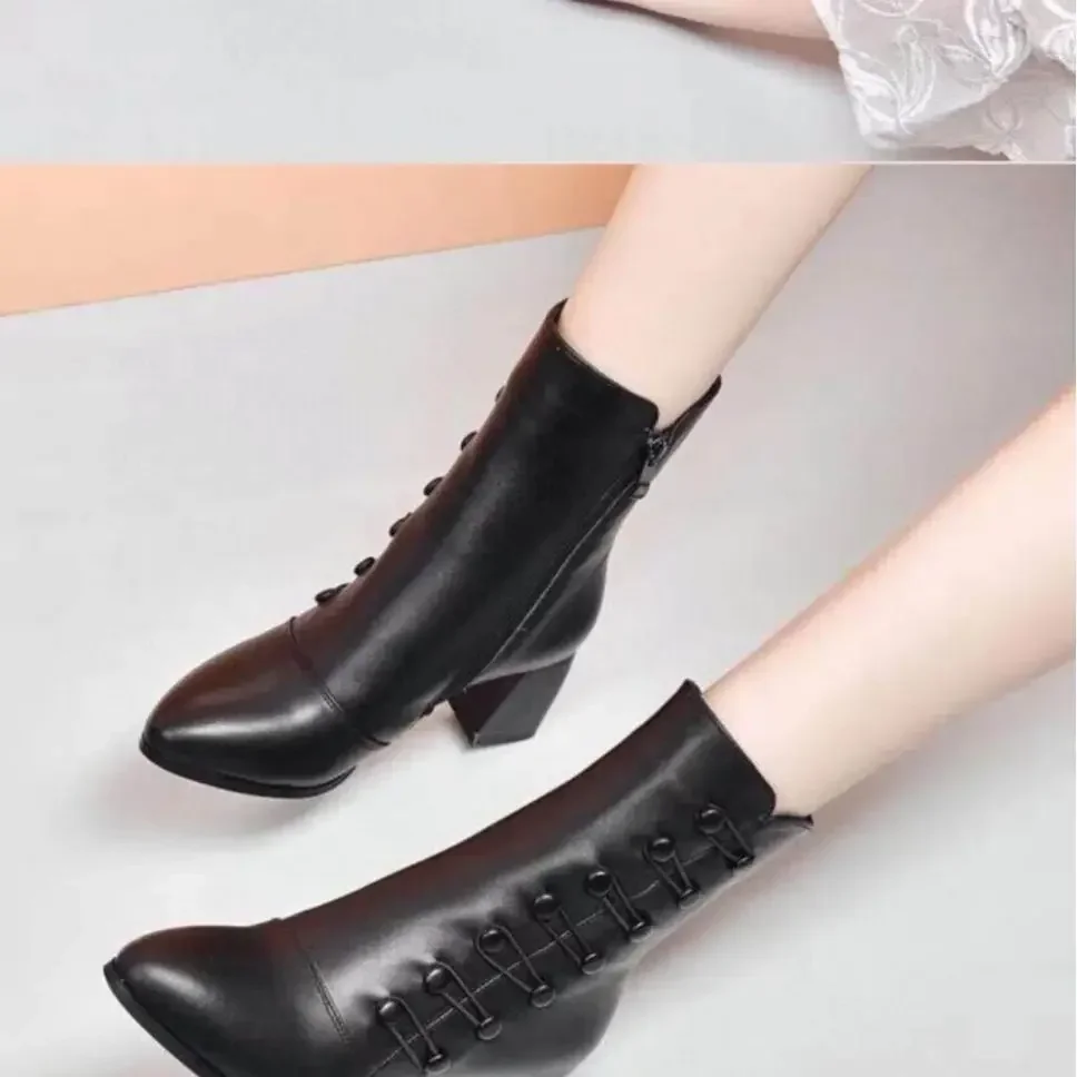 Chelsea High Boots Women 2024 New Winter High Heels Shoes Women Fashion Sexy Warm Ankle Boots Designer Pumps Shoes