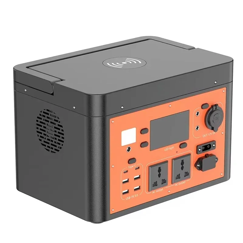 Portable 1000W/2000W outdoor power station Easy to carry design for emergency camping Rechargeable solar panels Car flashlight