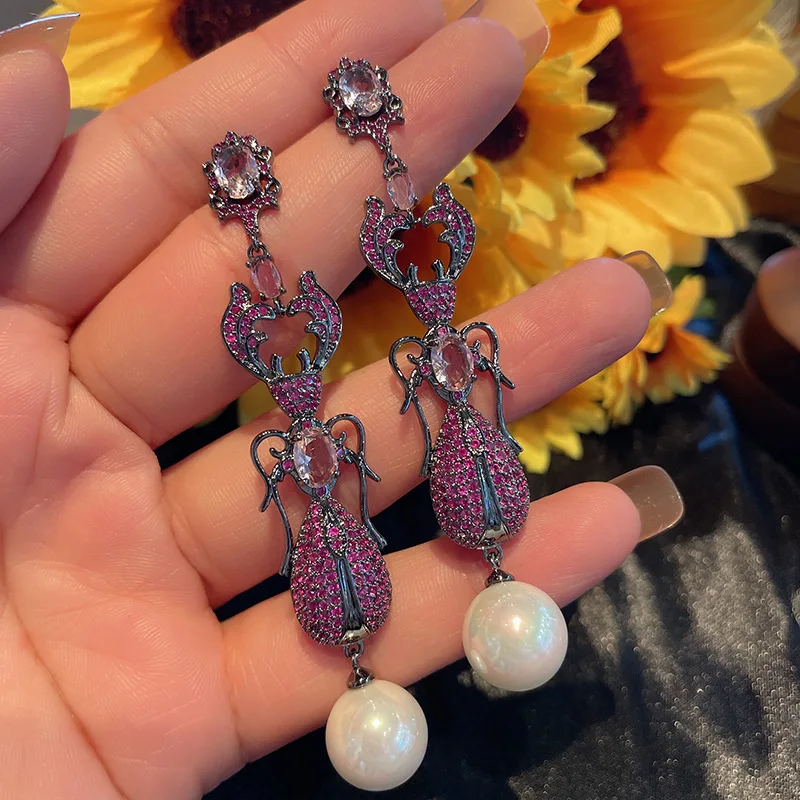 

HIBRIDE новые великолепные красочные серьги с изображением муравьев и животных, женская одежда, роскошные ювелирные изделия, свадебный подарок для праздника и вечеринки E388