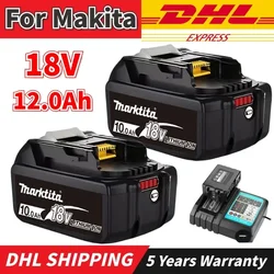 2024 Upgraded 18V 10Ah for Makita BL1860 BL1850B BL1850 BL1840 BL1830 BL1820 BL1815 LXT-400 Replacement Lithium Battery with LED