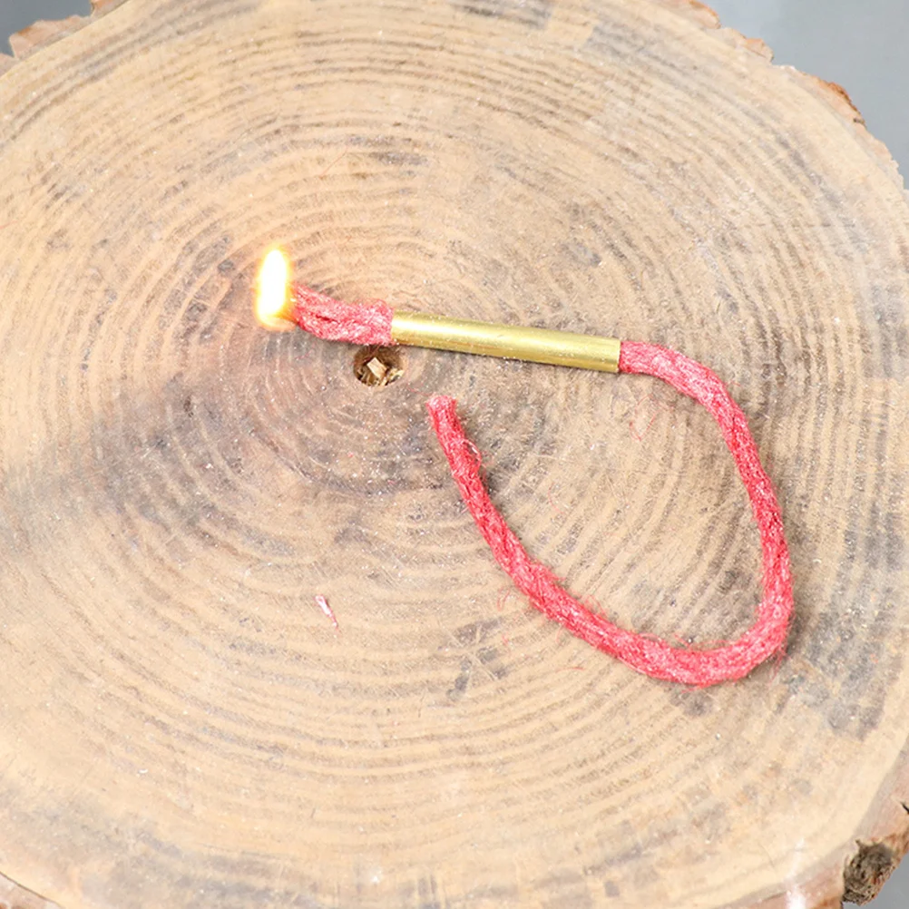 

3pcs Fire Starter Rope Red Hemp Cord With Aluminum Sleeves Wax-Infused For Camping Hiking Outdoor Grill Flame Tool