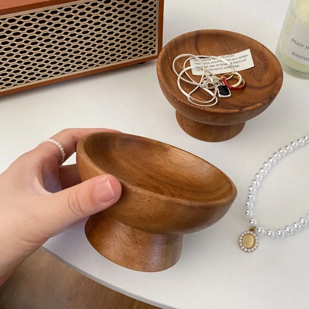 

Retro Wood Jewelry Display Tray Tall Tray Ear Studs Case Jewelry Storage Tray Irregular Shape Dessert Display Frame