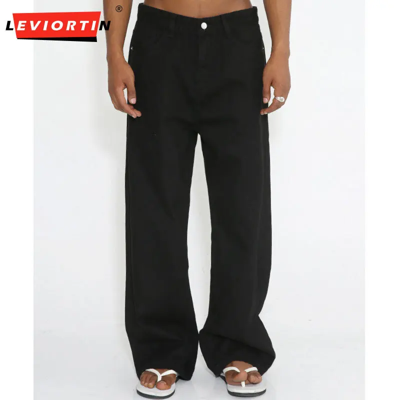 

2025 Spring and Autumn New Fashionable Versatile Loose Casual Simple Colorful Personalized Design Retro Straight Cowboy Pants