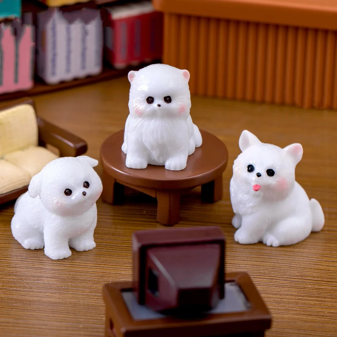 10pc Cute Puppy Small Dog Animal Decoration Resin Craft Miniature Figure Tiny for Bonsai Microlandscape Fairy Garden Decor