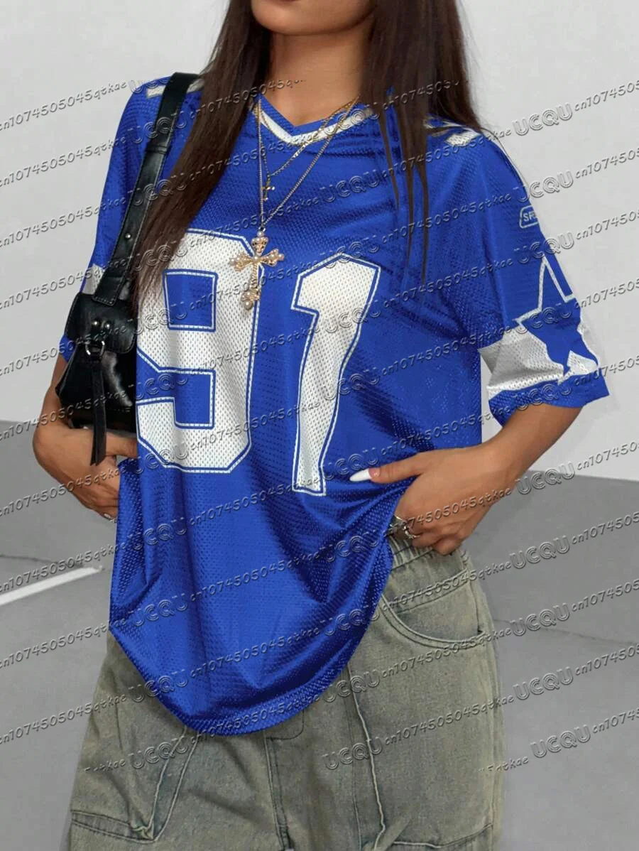 

Summer Women's Jersey T-Shirt with 23 Digital Print Short Sleeved Loose Sexy Versatile Street Wear Casual Comfortable Women Top