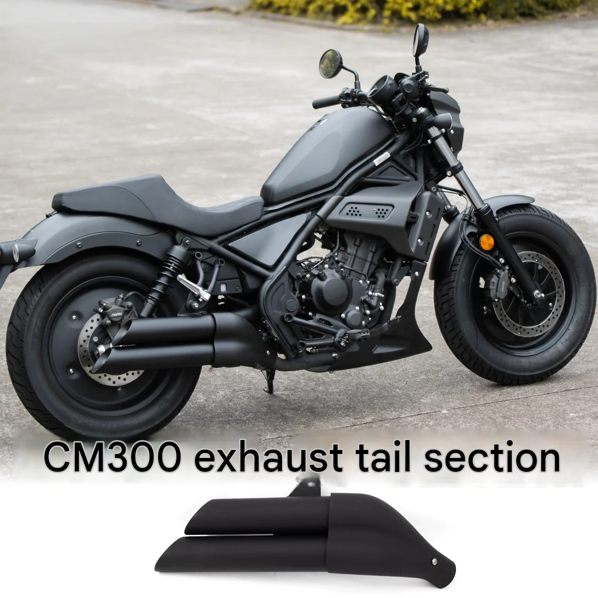 For Honda CM300/Rebel 300 modification parts: stainless steel exhaust tail section, double-tube muffler, rear section