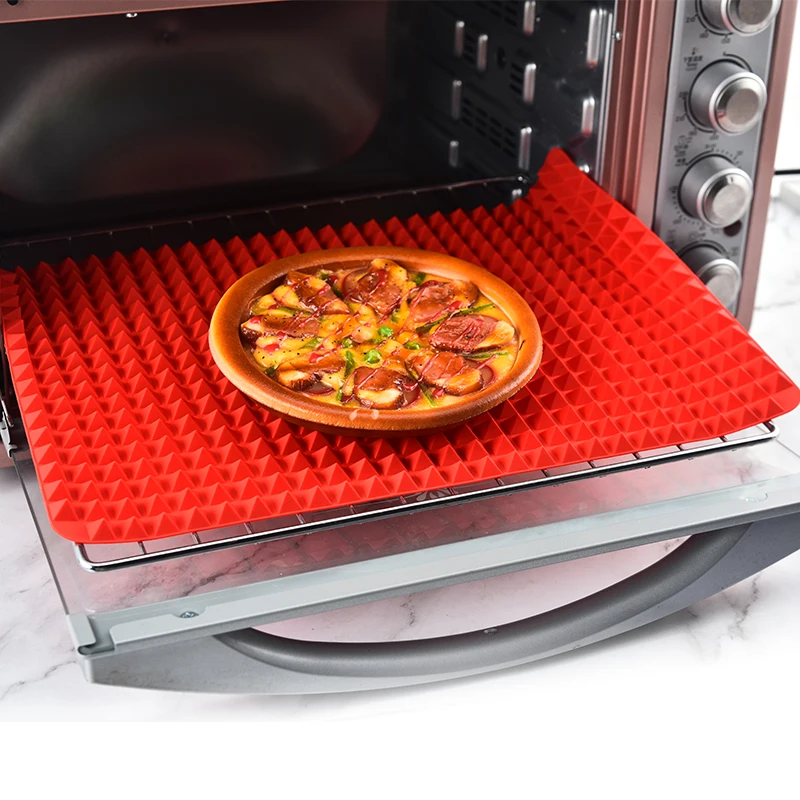 Non-Stick Silicone Pyramid Cooking Mat Baking Mat with Grid Versatile Oven BBQ Cooking Mat Heat-Resistant Mat Kitchen Tools