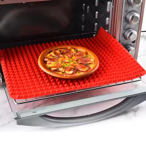 Non-Stick Silicone Pyramid Cooking Mat Baking Mat with Grid Versatile Oven BBQ Cooking Mat Heat-Resistant Mat Kitchen Tools