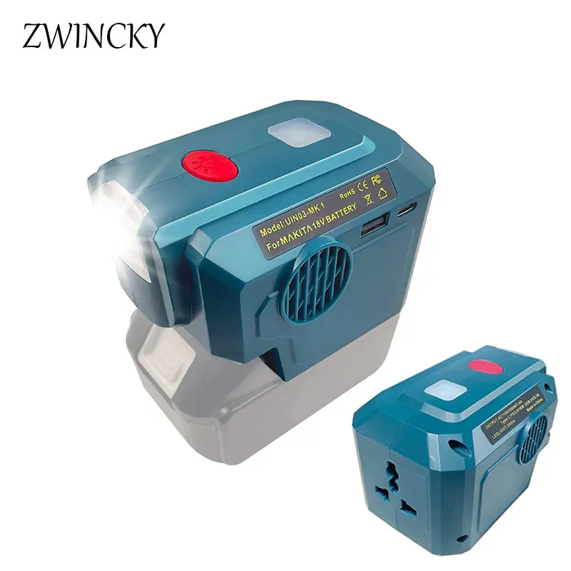 ZWINCKY 200W Power Inverter Outdoor Generators 110V/220V Modified Sine Wave Portable Power Source Charger Adapter For Makita 18V