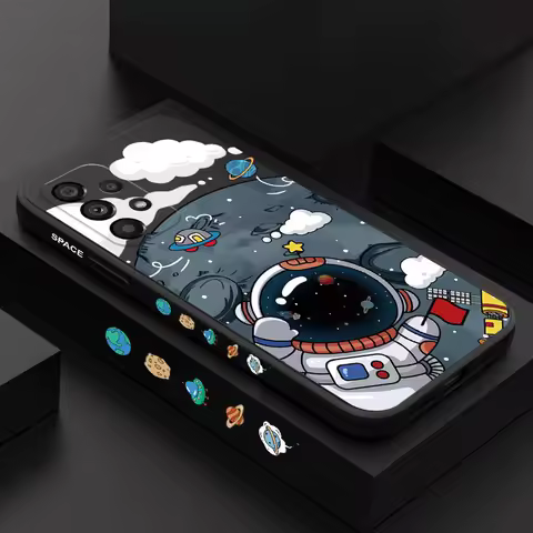 Flag Astronaut Case For Samsung A56 A36 A26 A54 A34 A24 A14 A73 A53 A33 A23 A13 A72 A52 A52S A32 A12 A71 A51 A31 A22 4G 5G Cover