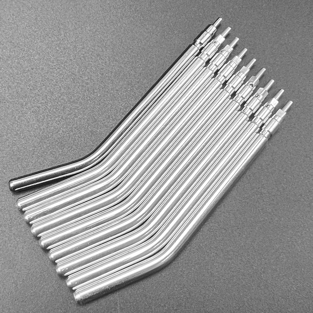 

10pcs Stainless Steel Dental Air Triple Syringe 3 Way Dental Air Water Spray Syringe Nozzles Tips Tube For Teeth Whitening
