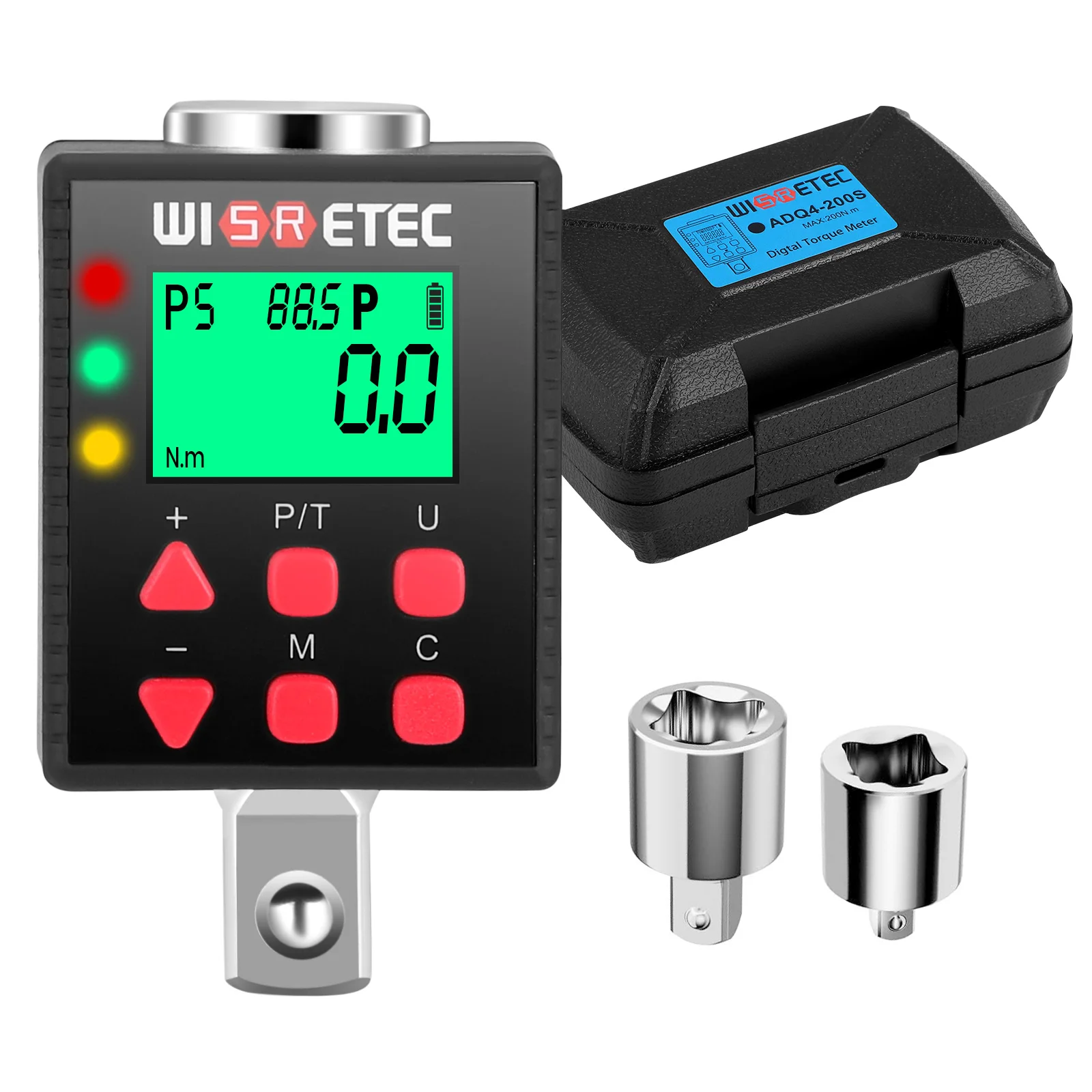 Adaptateur de couple numérique 3,4-340 Nm, adaptateur numérique de couple de 1/2 pouces, précision ± 1% avec adaptateur de mémoire préréglé pour voiture moto