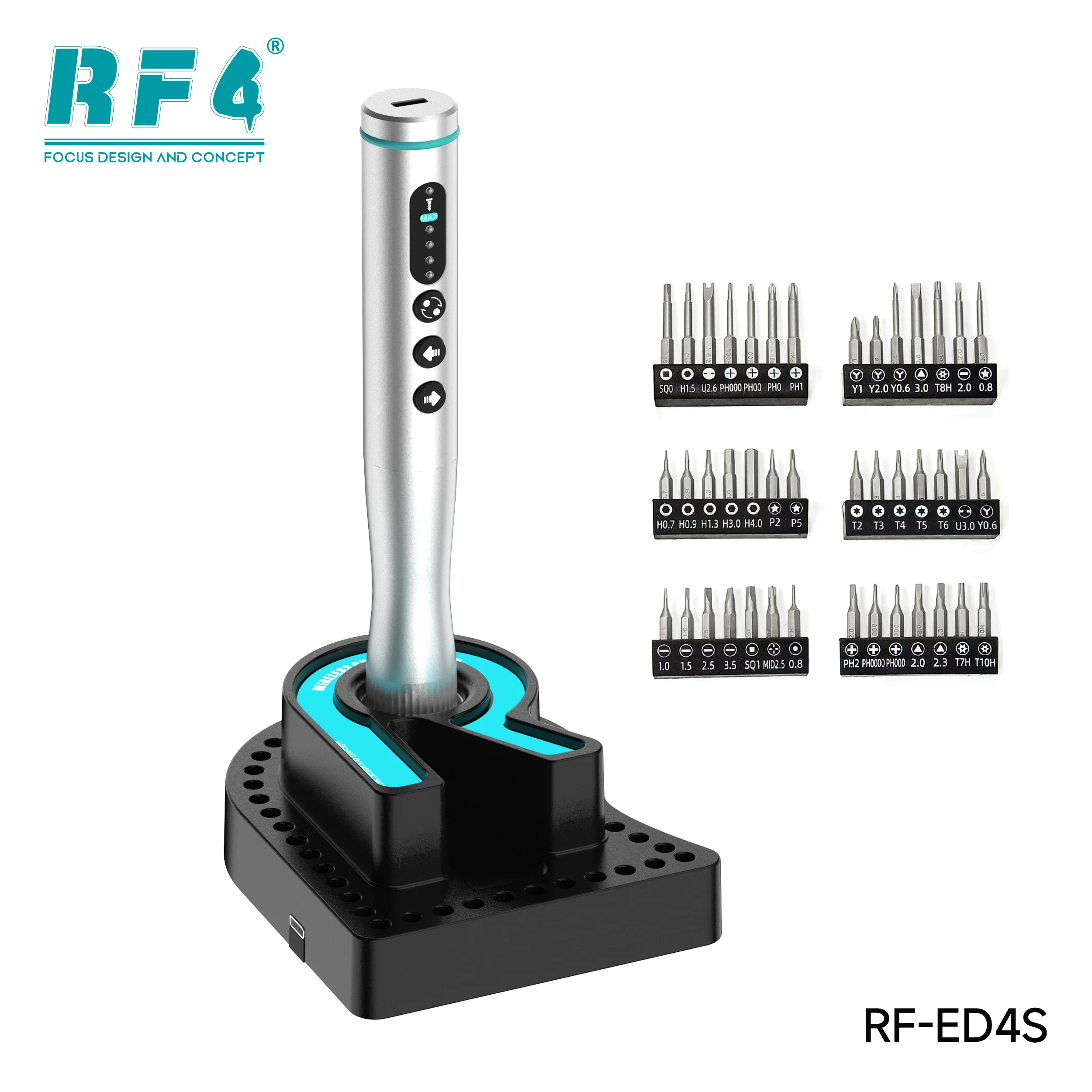 

RF4 ED4 Набор электрических отверток с 42 шт. S2 стальная отвертка, зарядная база для ремонта мобильных телефонов, ноутбуков, инструменты «сделай сам»