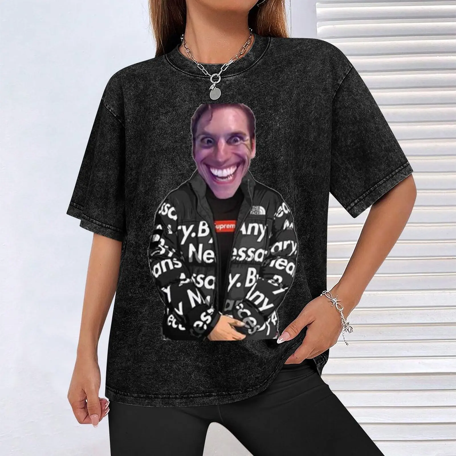 jerma985 جيرما بالتنقيط amogus guy imposter sus meme twitch Dank تي شيرت الأولاد الحيوان طباعة الرجال تي شيرت
