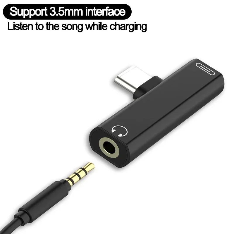 Convertidor de Cable de carga de auriculares 2 en 1 tipo C a conector de 3,5mm adaptador USB 3,0 a tipo C OTG para MacbookPro Xiaomi Huawei tipo C