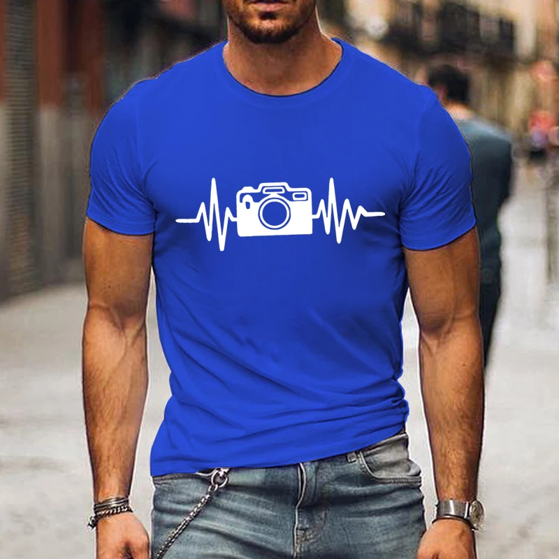 Camisetas de calle con estampado de latido de corazón para hombres y mujeres, camisetas luminosas, camisetas de manga corta de verano, camiseta de