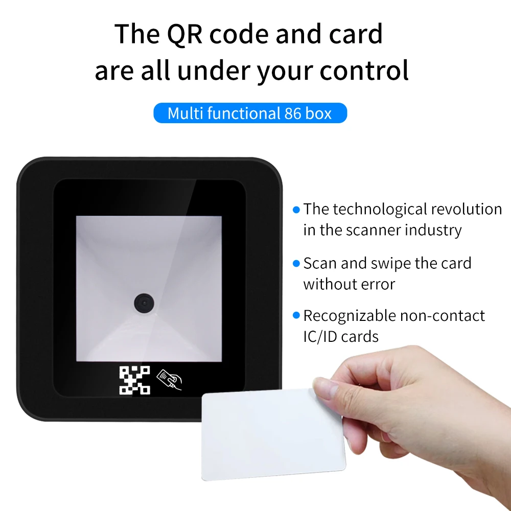 Dynamic Qr Code Scanner Access Control Reader Rfid Card Reader Mobile Phone Card Barcode Scanner Easy Install RS232 RS485 WG USB