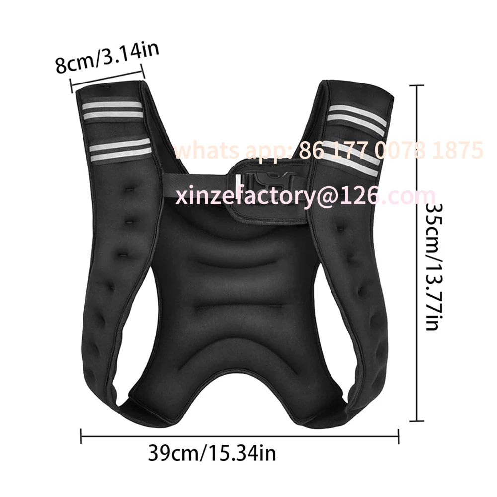 

Customizable 1PCS Adjustable Weighted Vest for Men Women Braces Strength Training Vest with Reflective Stripe