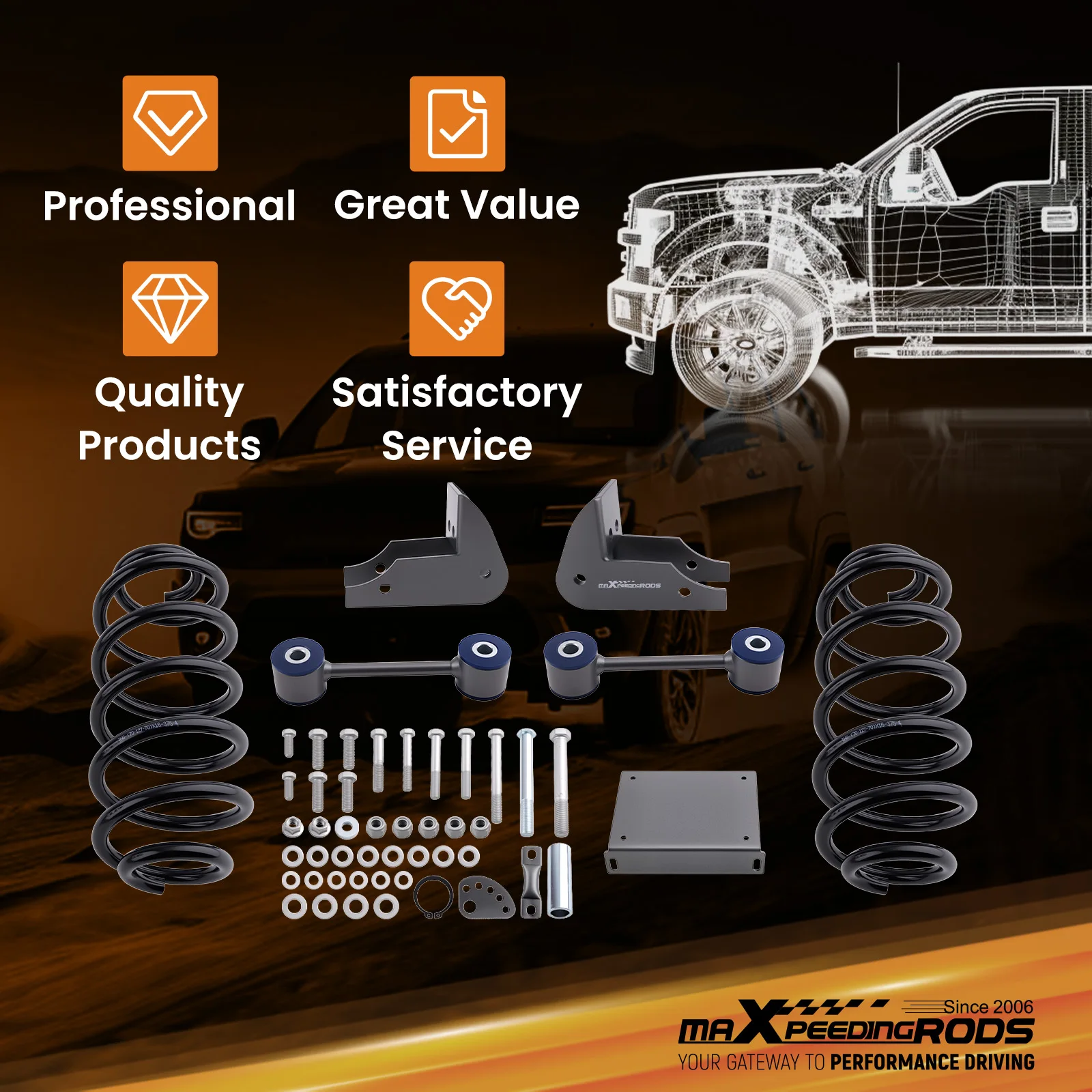 

Комплект для занижения задней подвески на 6 дюймов для Cadillac Escalade/GMC Yukon 2007-2014 (пружины)