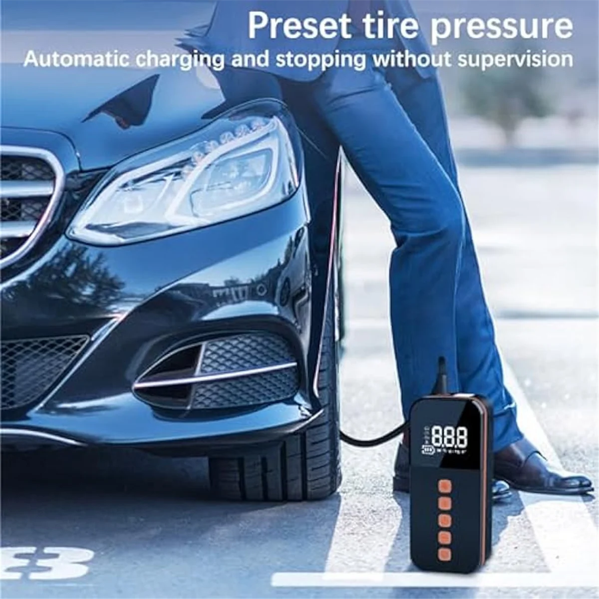 

XZ2-ChИнтеллектуальный автомобильный насос для шин-портативный дисплей с освещением автомобильных шин