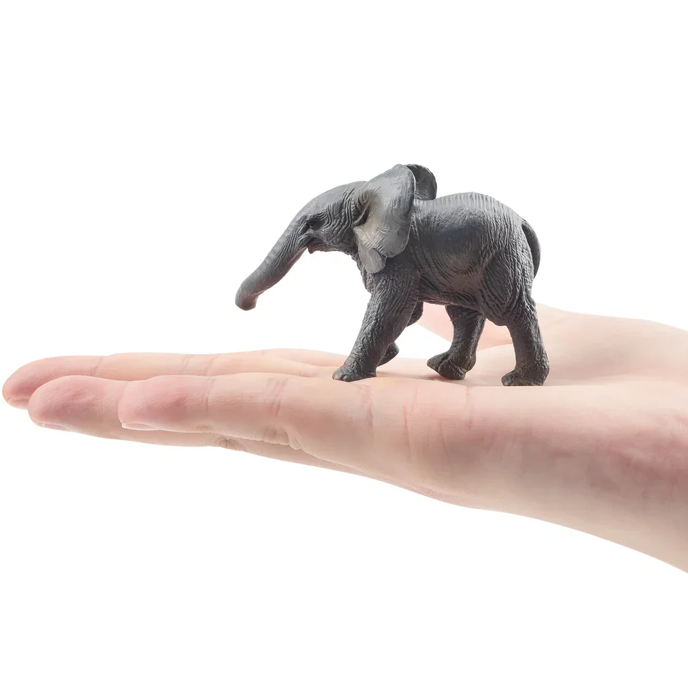 Toymany Simulation Elephant Calf Wildlife Animal Model Toy Mini Figures Dolls Action Figurines Toys Children Gift  Cake Decora