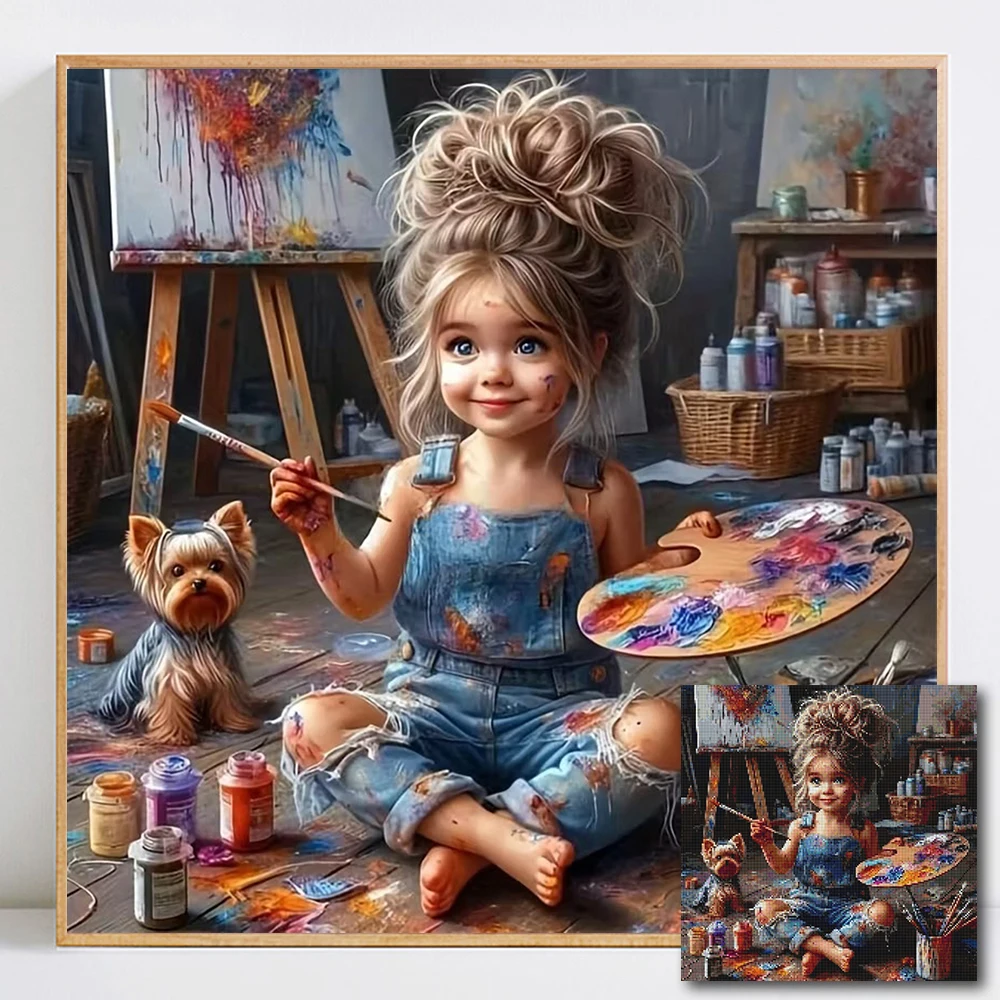 Diamantmalerei für Mädchen, voll quadratisch, rund, Mosaik, Cartoon-Bild aus Strass, Heimdekoration